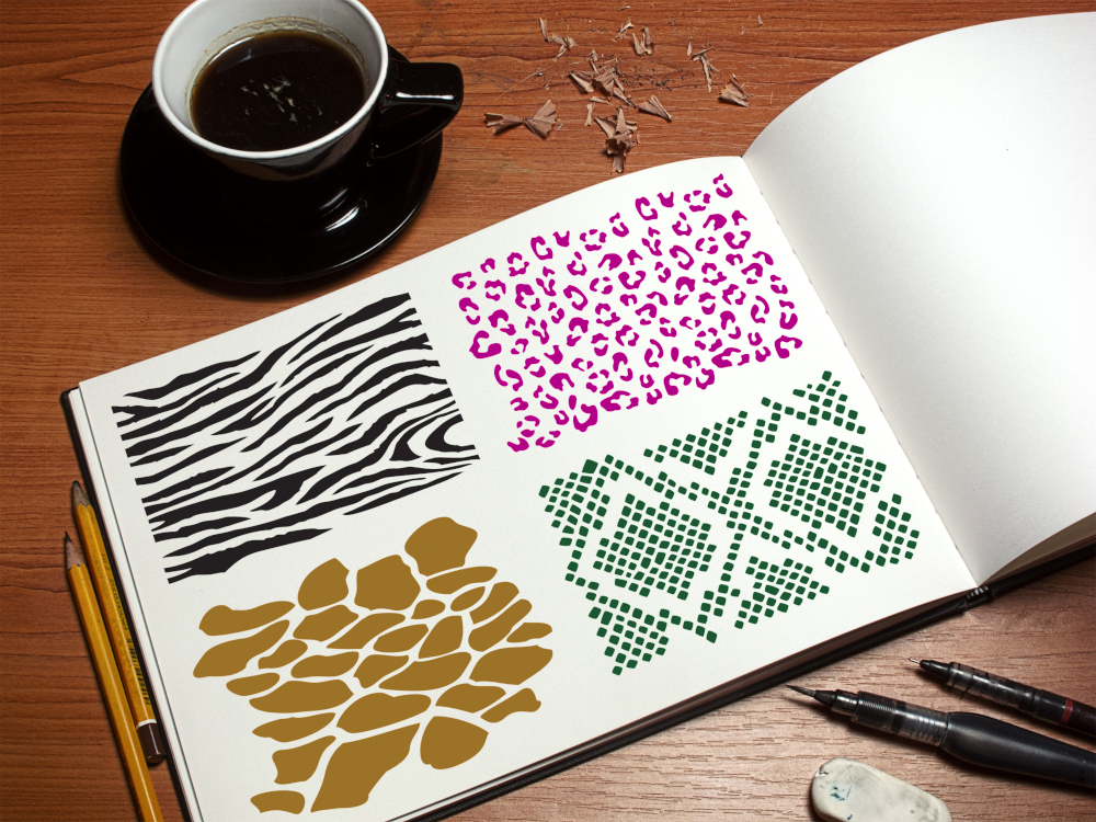 Animal Print Stencil 4-Pack (8.5"x11") - Image 2