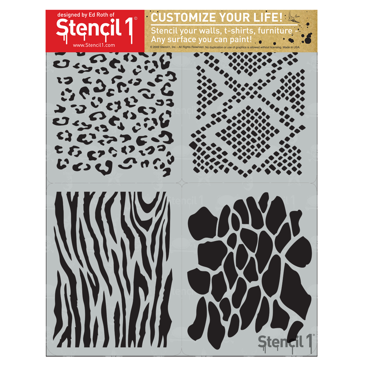 Animal Print Stencil 4-Pack (8.5"x11") - Image 4