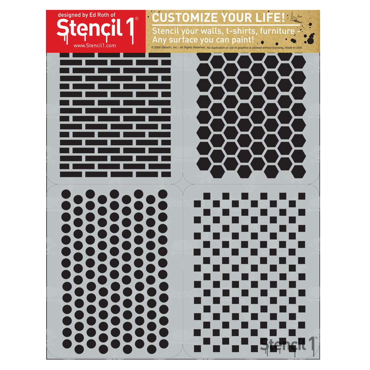 Mixed Media Pattern Stencil 4-Pack - Image 4