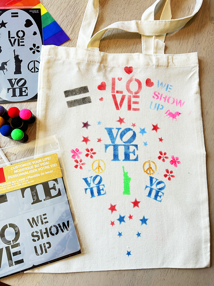 We Show Up / Vote / Love / = Stencil - Image 5