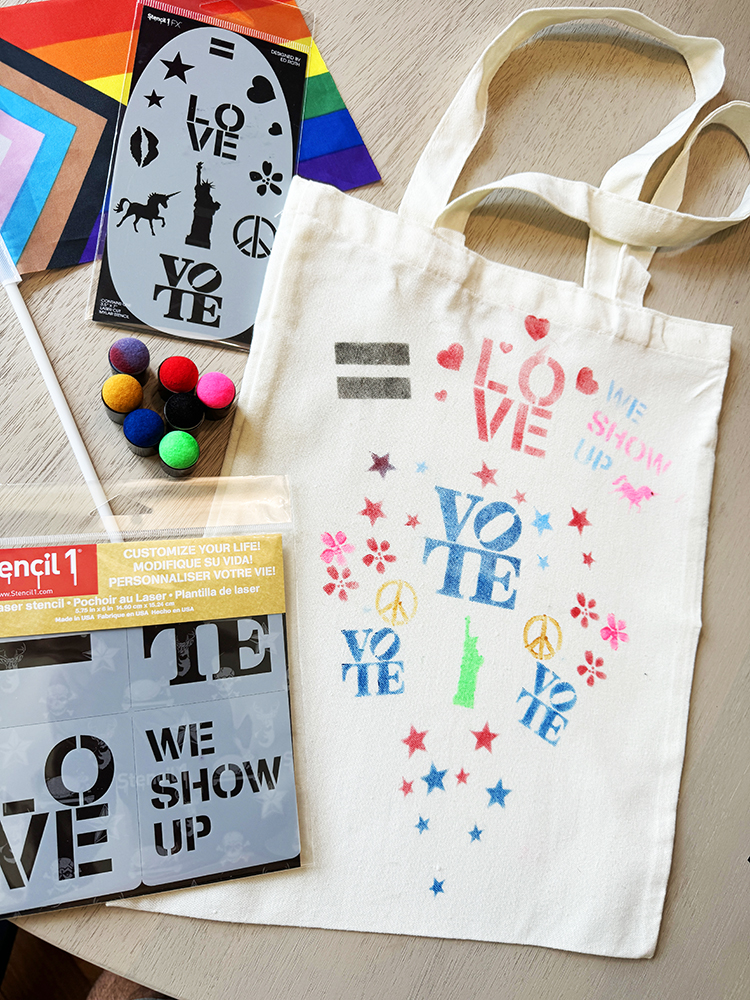 We Show Up / Vote / Love / = Stencil - Image 4