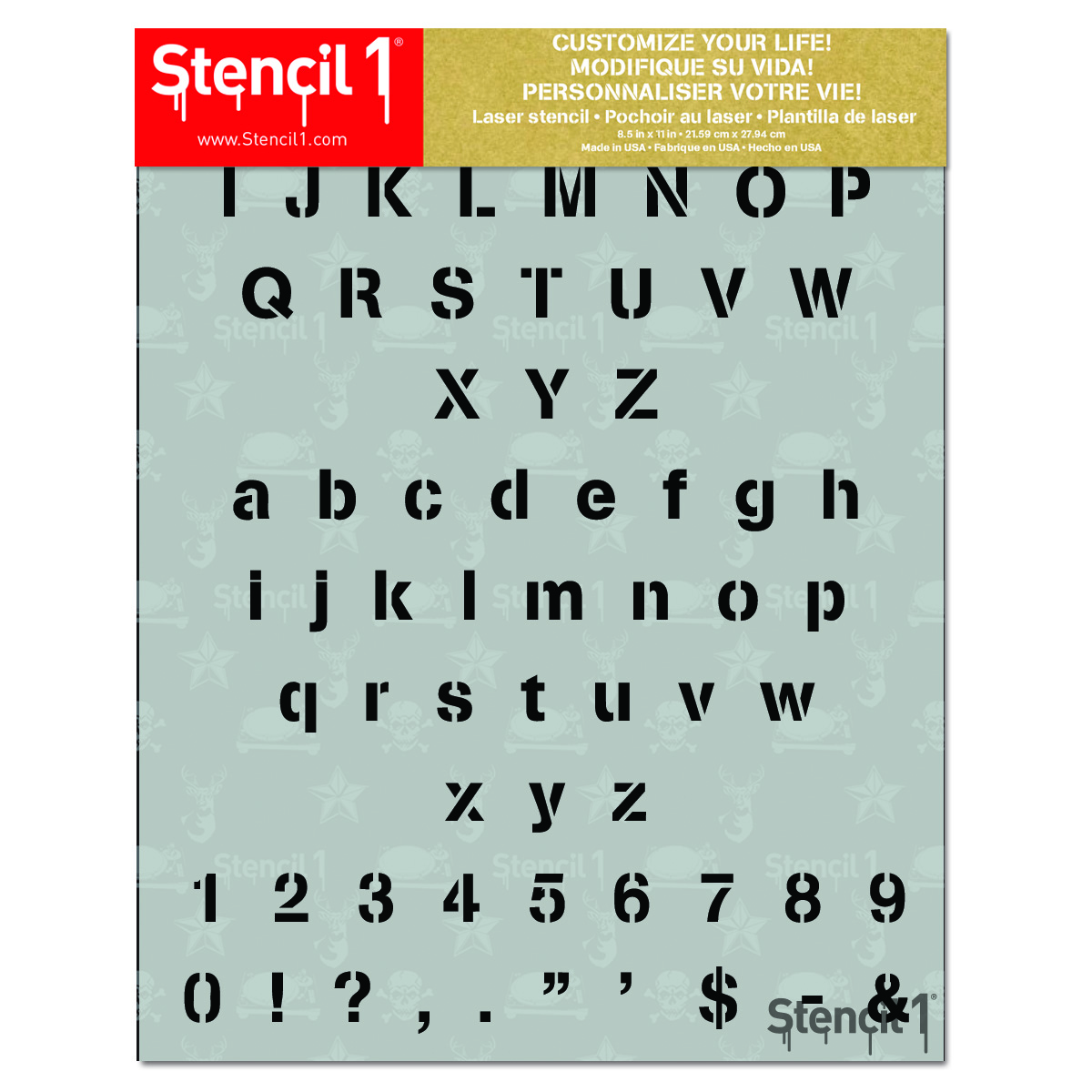 Bold Letters Numbers Stencil 1/2 Inch - Image 2