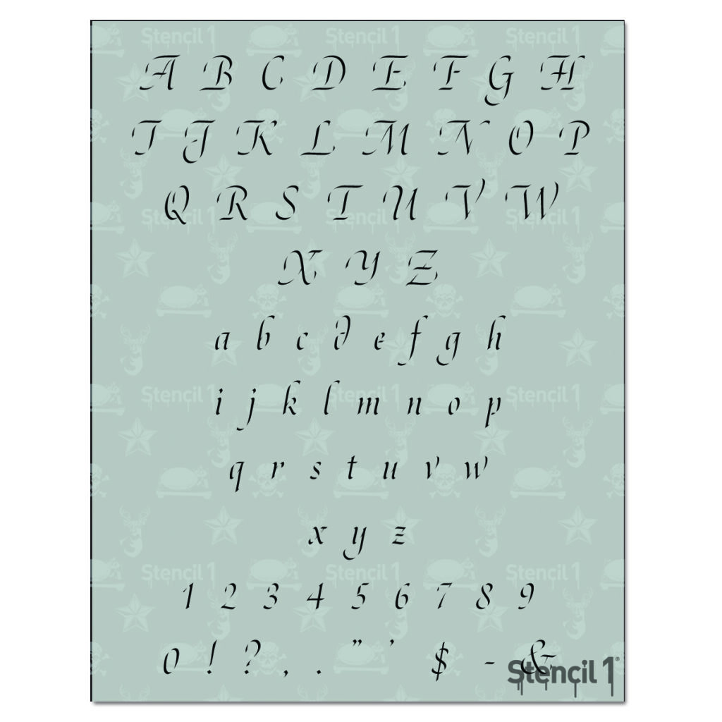 Engraved Script Numbers Elegant Script Letters Numbers Stencil 1/2 Inch | Stencil 1