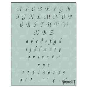 elegant script font stencil