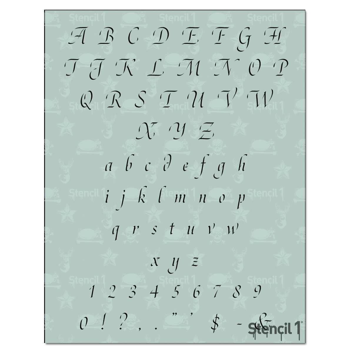elegant script font stencil