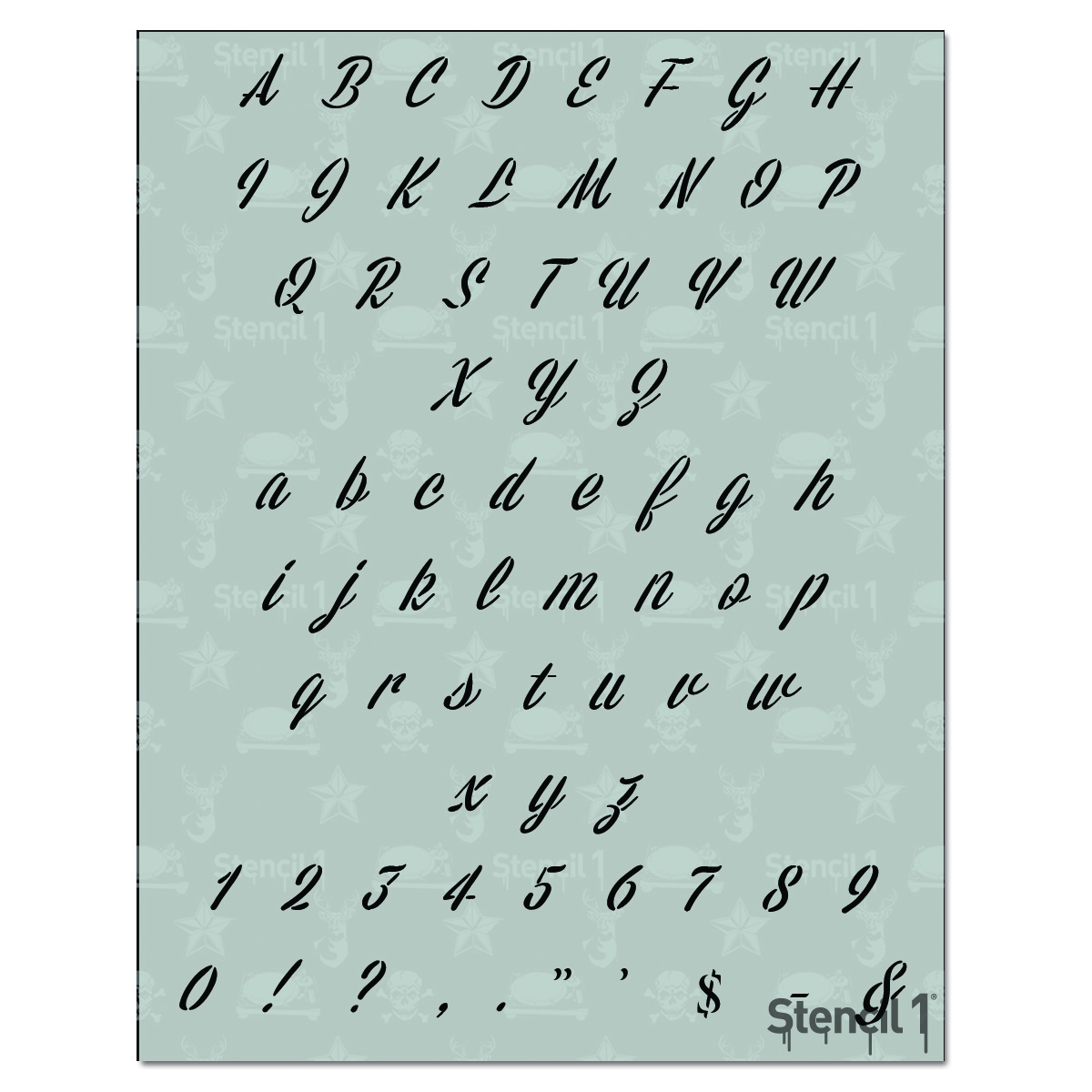 script letter stencil