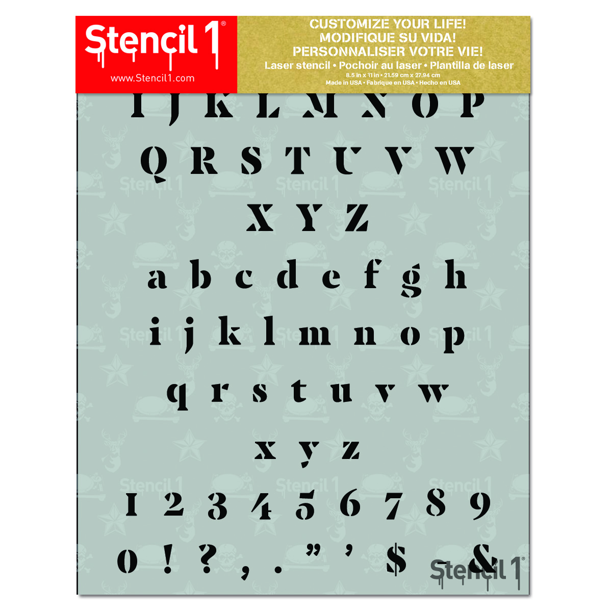 Trendy Letters Numbers Stencil 1/2 Inch - Image 2