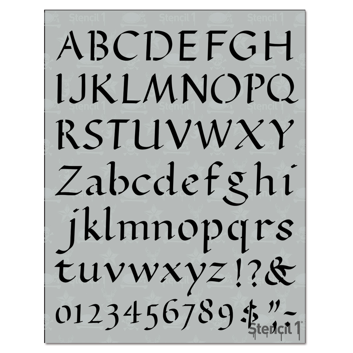 calligraphy letter number stencil 1 inch letters