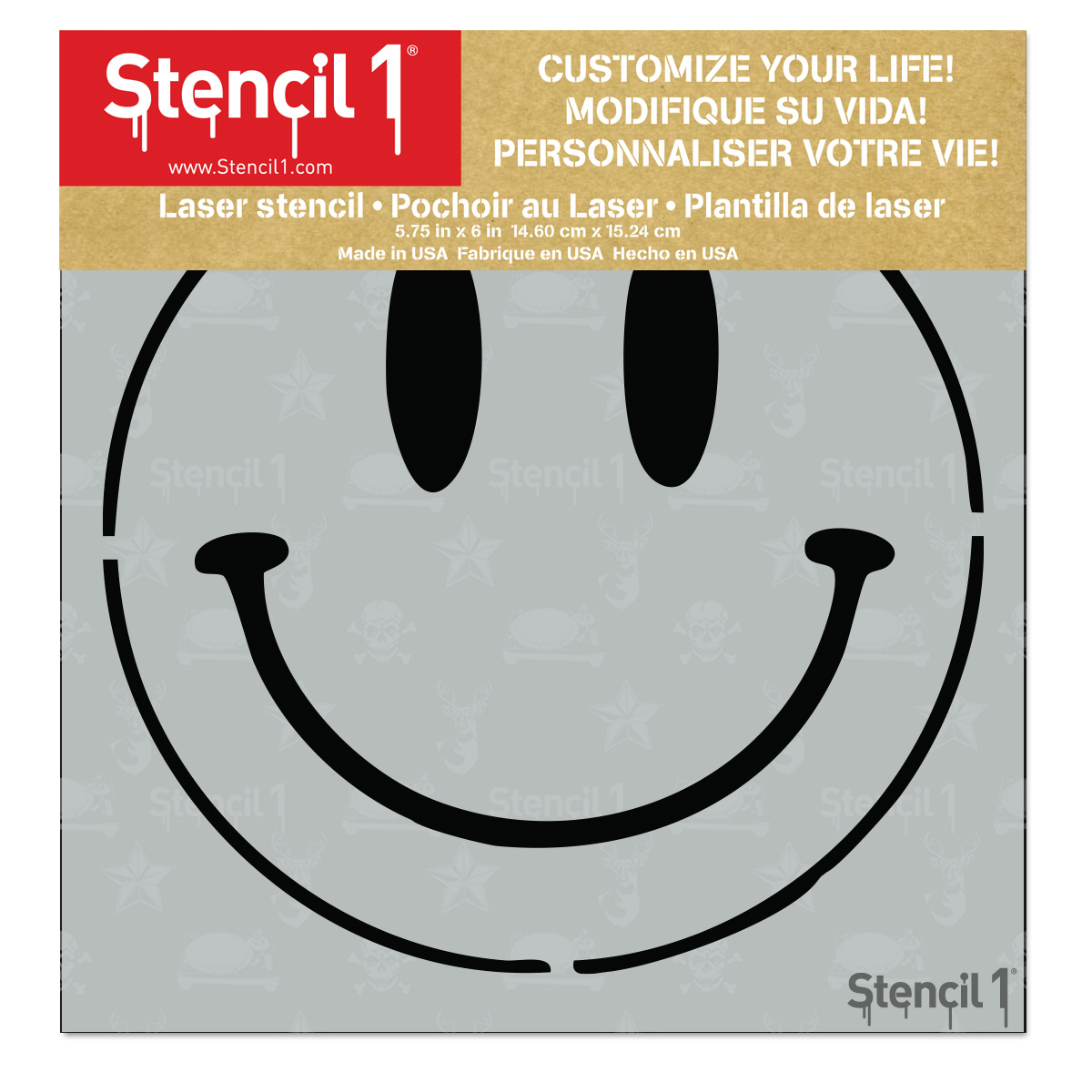 Smiley Face Stencil - Small (5.75" x 6") - Image 3