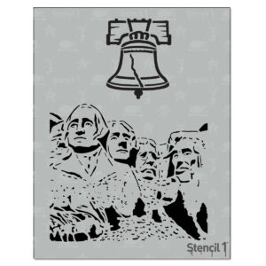 Liberty Bell Mt. Rushmore Stencil 2 Pack (8.5″ x 11″)