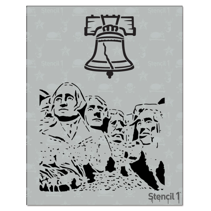 Liberty Bell Mt. Rushmore Stencil 2 Pack (8.5″ x 11″) Stencil 1