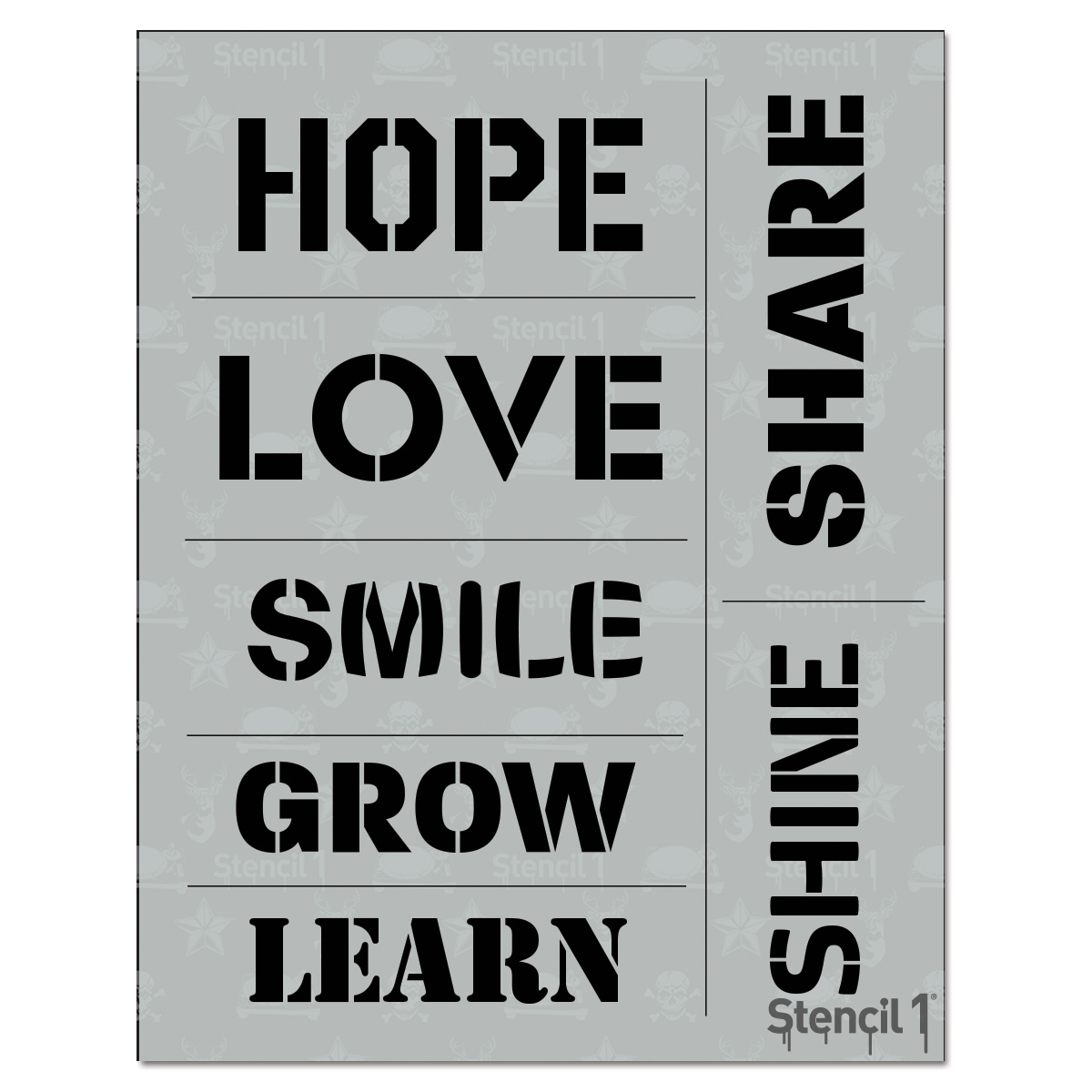 Words of Inspiration Stencil (8.5" x 11")