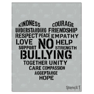 No Bullying Heart Stencil (8.5″ x 11″)