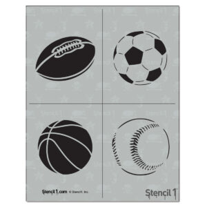 Sports Balls Stencil 4 Pack (8.5″ x 11″)
