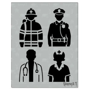 First Responders Stencil 4 Pack (8.5″ x 11″)
